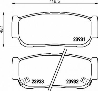HELLA PAGID 8db355020221 -  Комплект тормозных колодок, дисковый тормоз